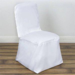 White Polyester Square Top Banquet And Reusable 500 Chair Cover